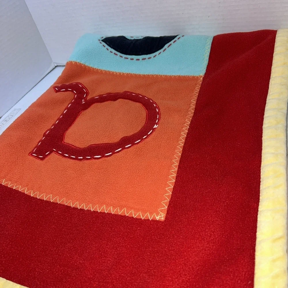 Vtg Pottery Barn Kids ABC Blocks Red Blue Fleece 30